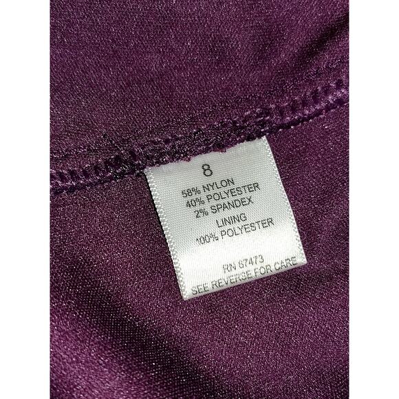 Taylor Womens Long Sleeve Cocktail Zip Detail Lace Sheath Dress Burgundy Sz 8 - Picture 10 of 11